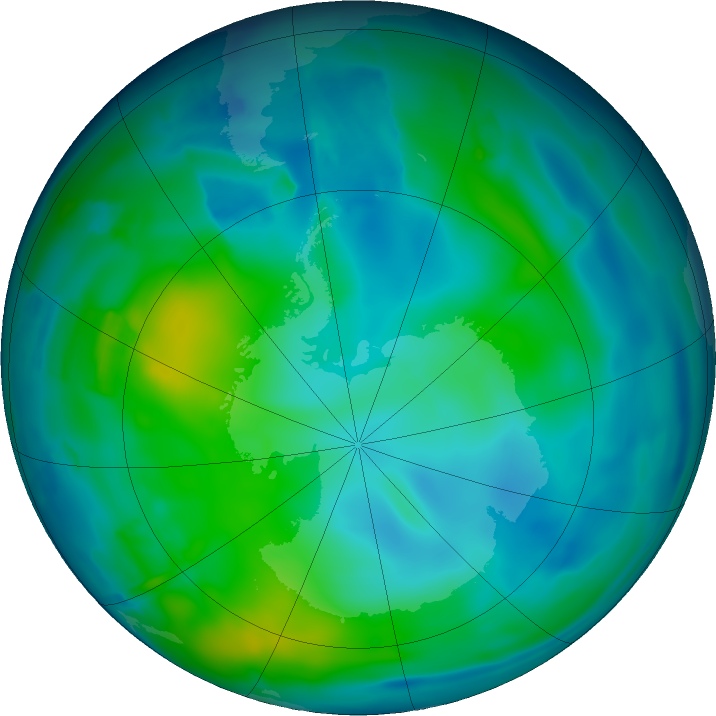 Antarctic ozone map for 14 May 2011